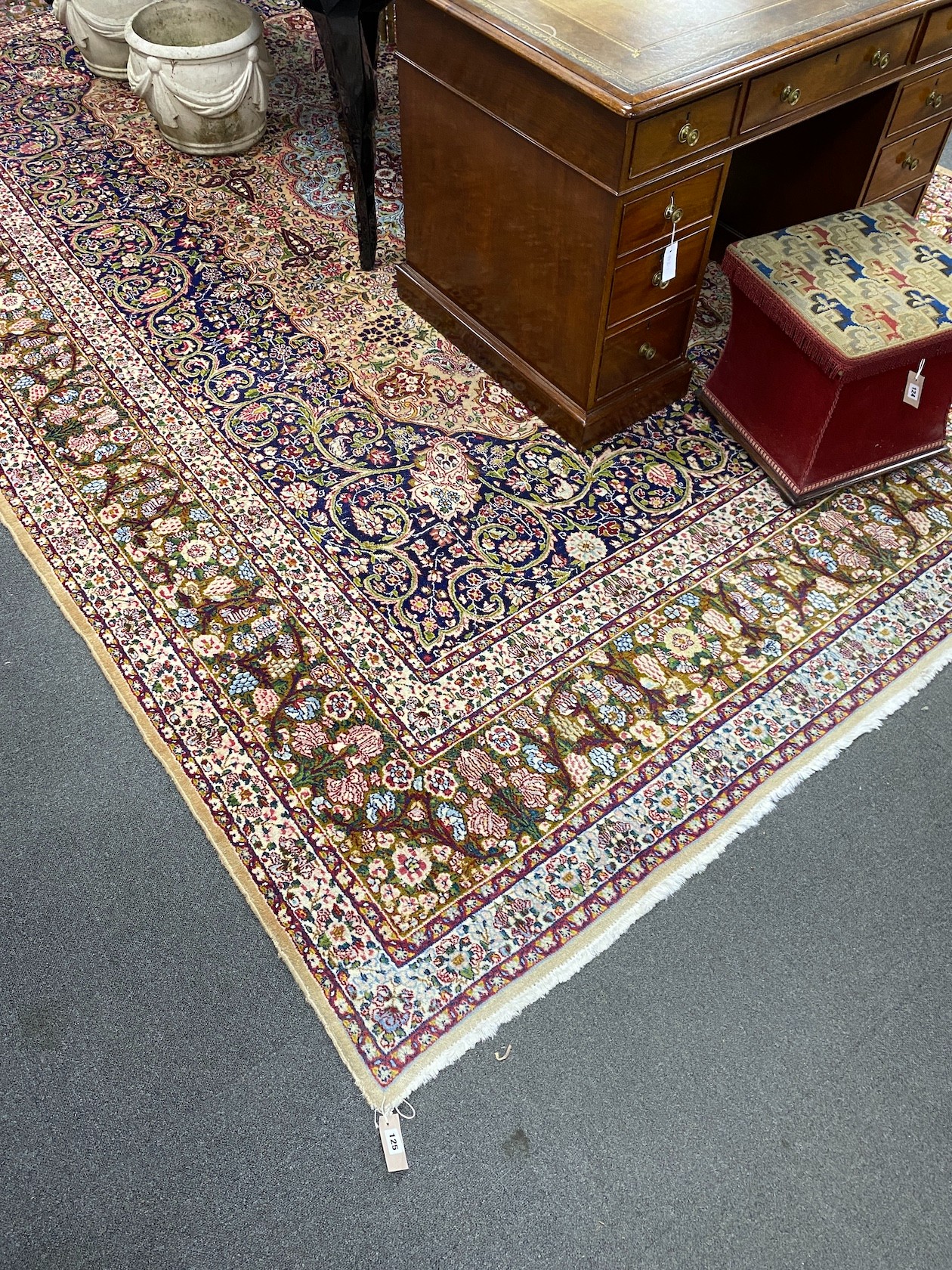 A North West Persian blue ground carpet, 410 x 280cm